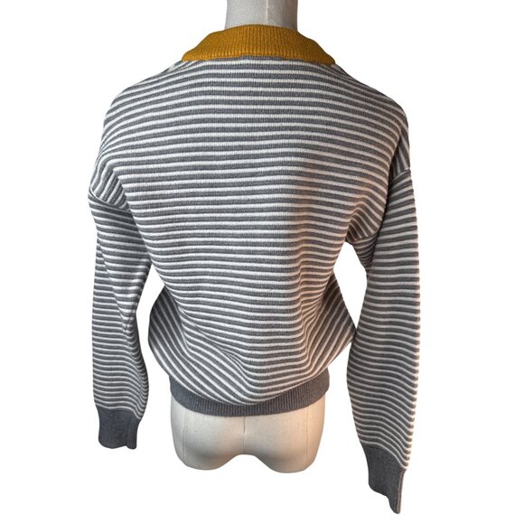 2/$30 Elodie Small Striped Sweater With Gold Collar - Picture 3 of 16